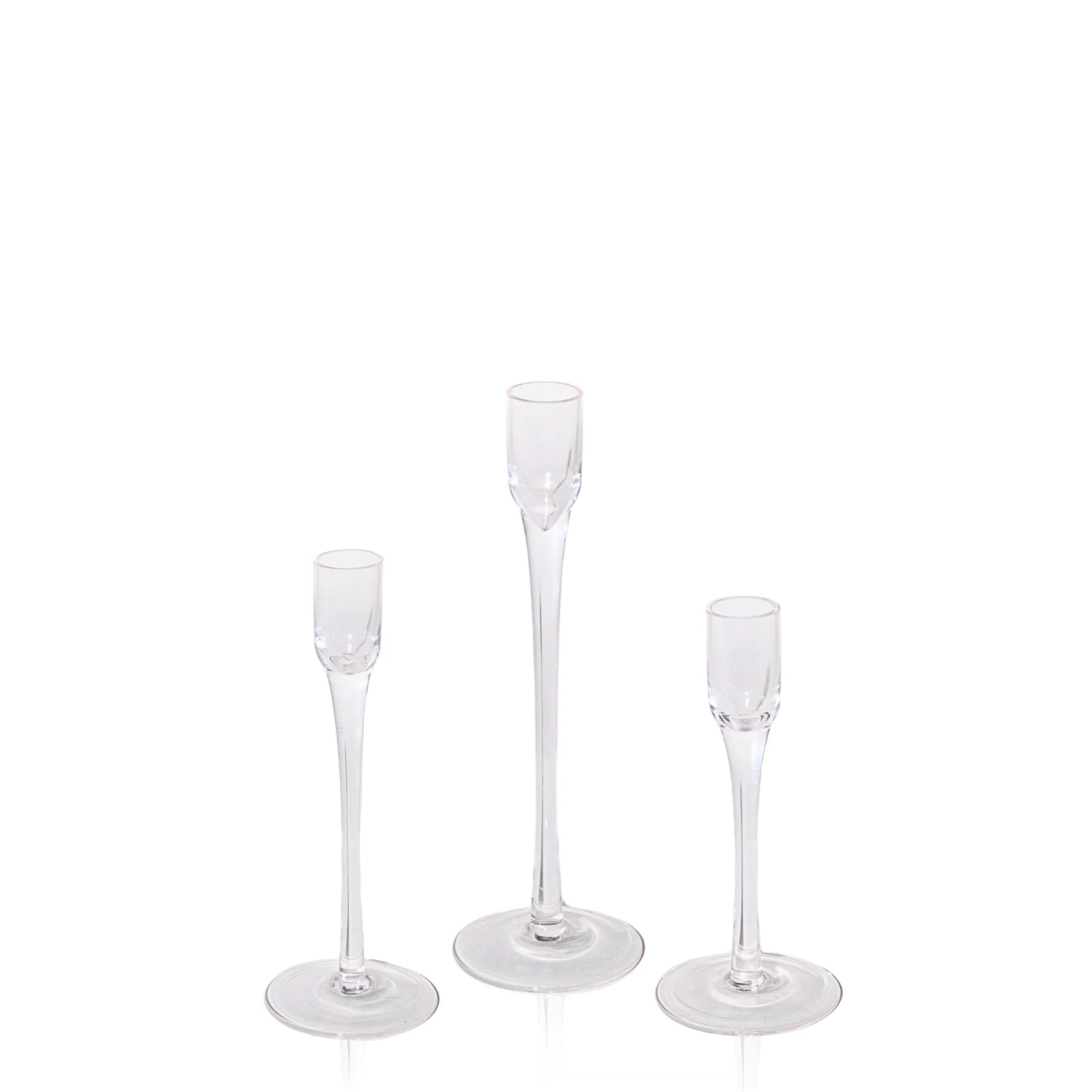 Simple Glass Candlestick Set of 3